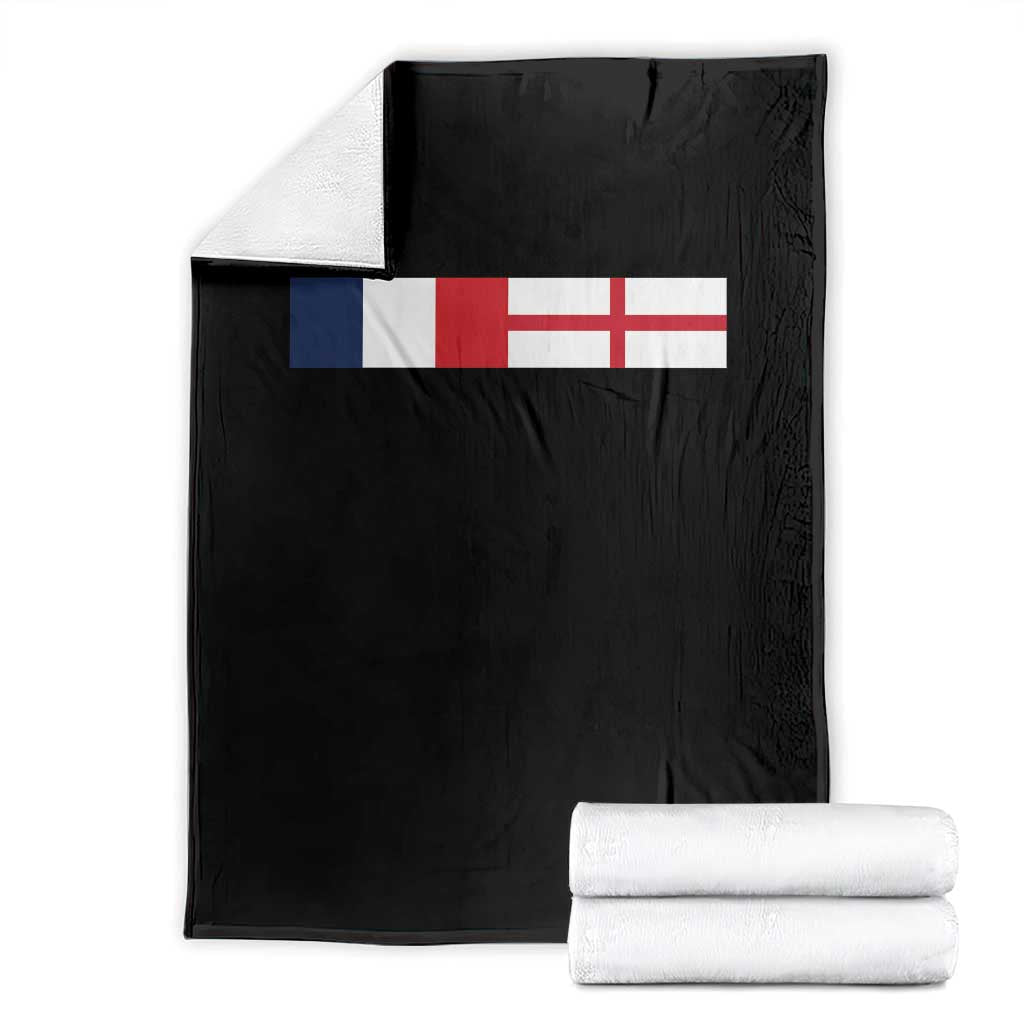 France England Dual Flag Graphic Throw Blanket Anglo English French Heritage Mixed Roots Pride Match Day TS02 Black Print Your Wear