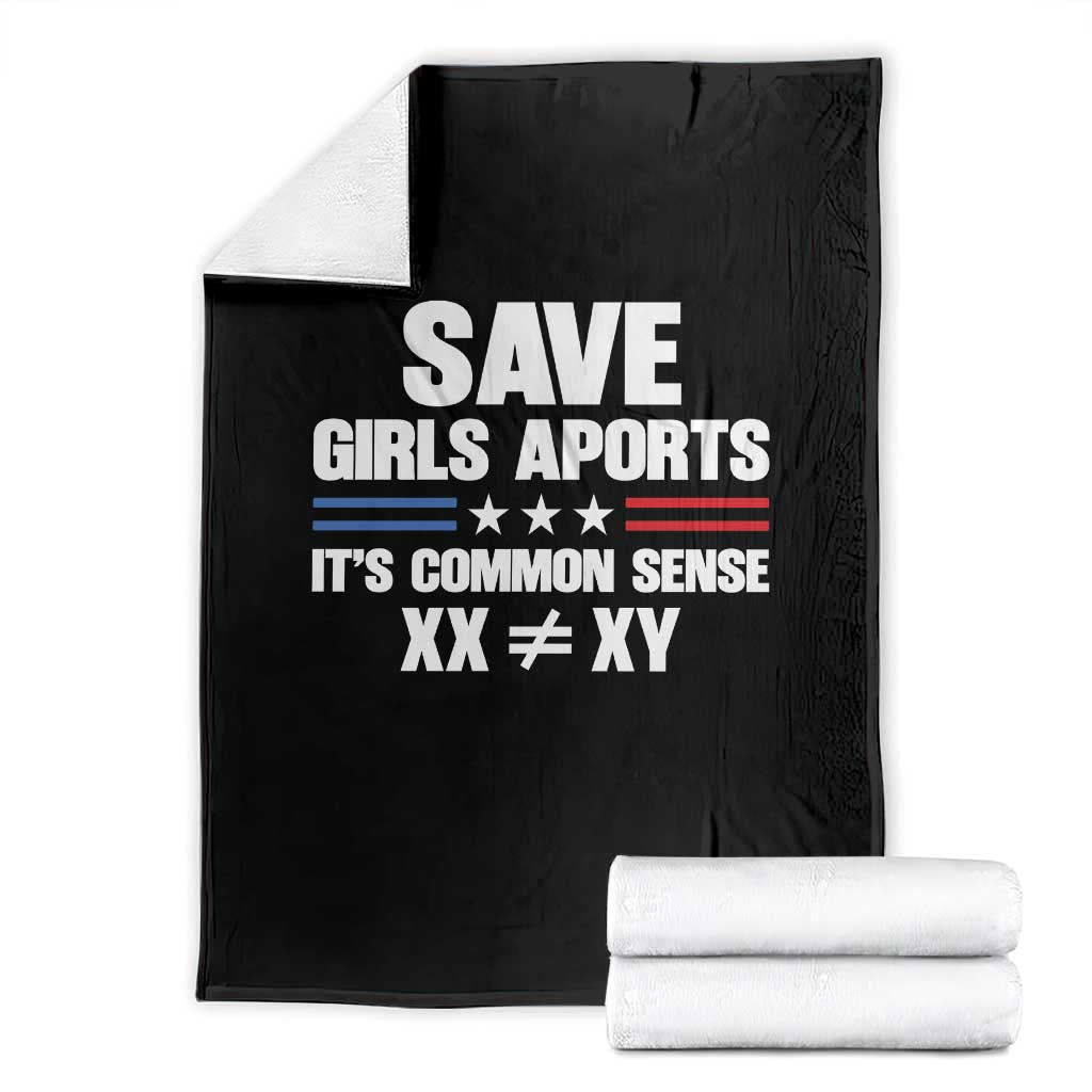 Save Girls Sports Its Common Sense XX Not Equal XY Throw Blanket Biological Science Varsity Athletic Graphic