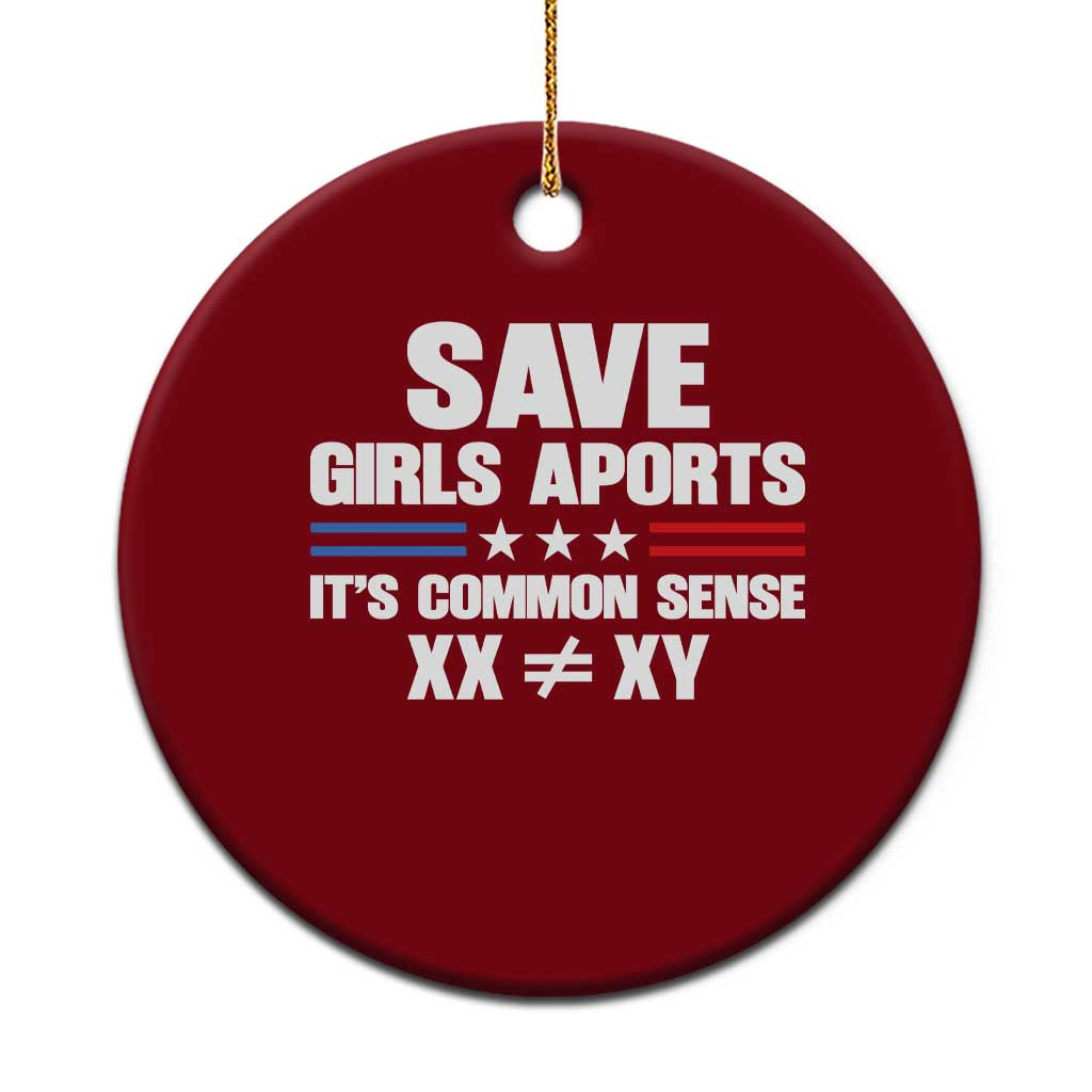 Save Girls Sports Its Common Sense XX Not Equal XY Ceramic Ornament Biological Science Varsity Athletic Graphic TS02 1pc Red Print Your Wear