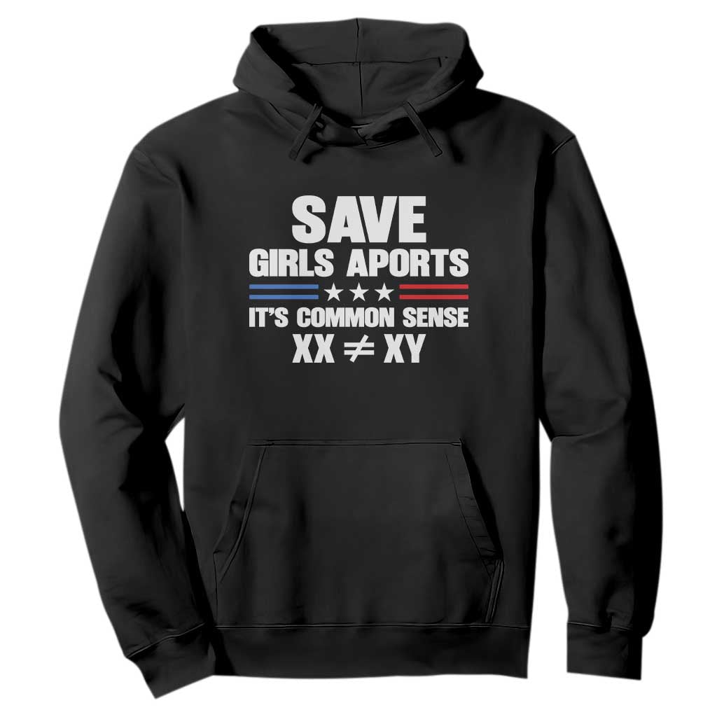 Save Girls Sports Its Common Sense XX Not Equal XY Hoodie Biological Science Varsity Athletic Graphic TS02 Black Print Your Wear