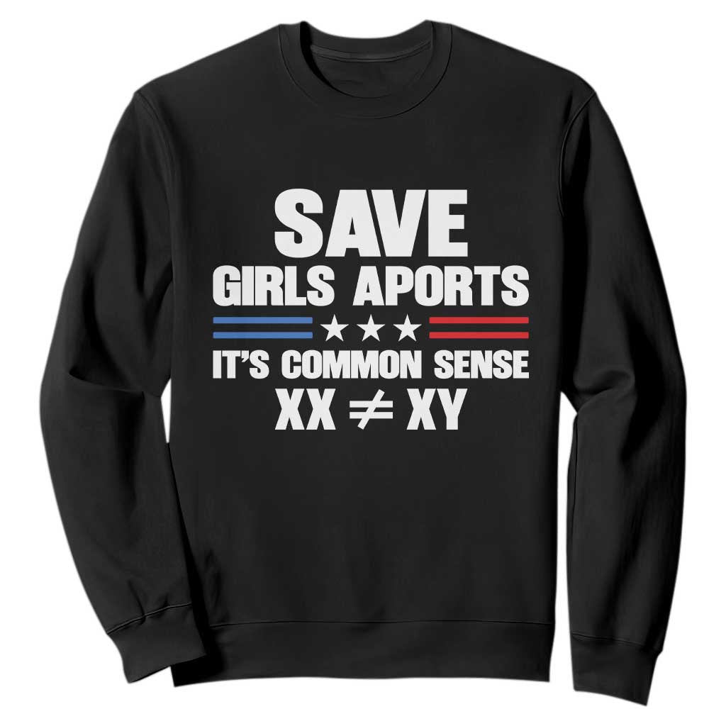 Save Girls Sports Its Common Sense XX Not Equal XY Sweatshirt Biological Science Varsity Athletic Graphic TS02 Black Print Your Wear