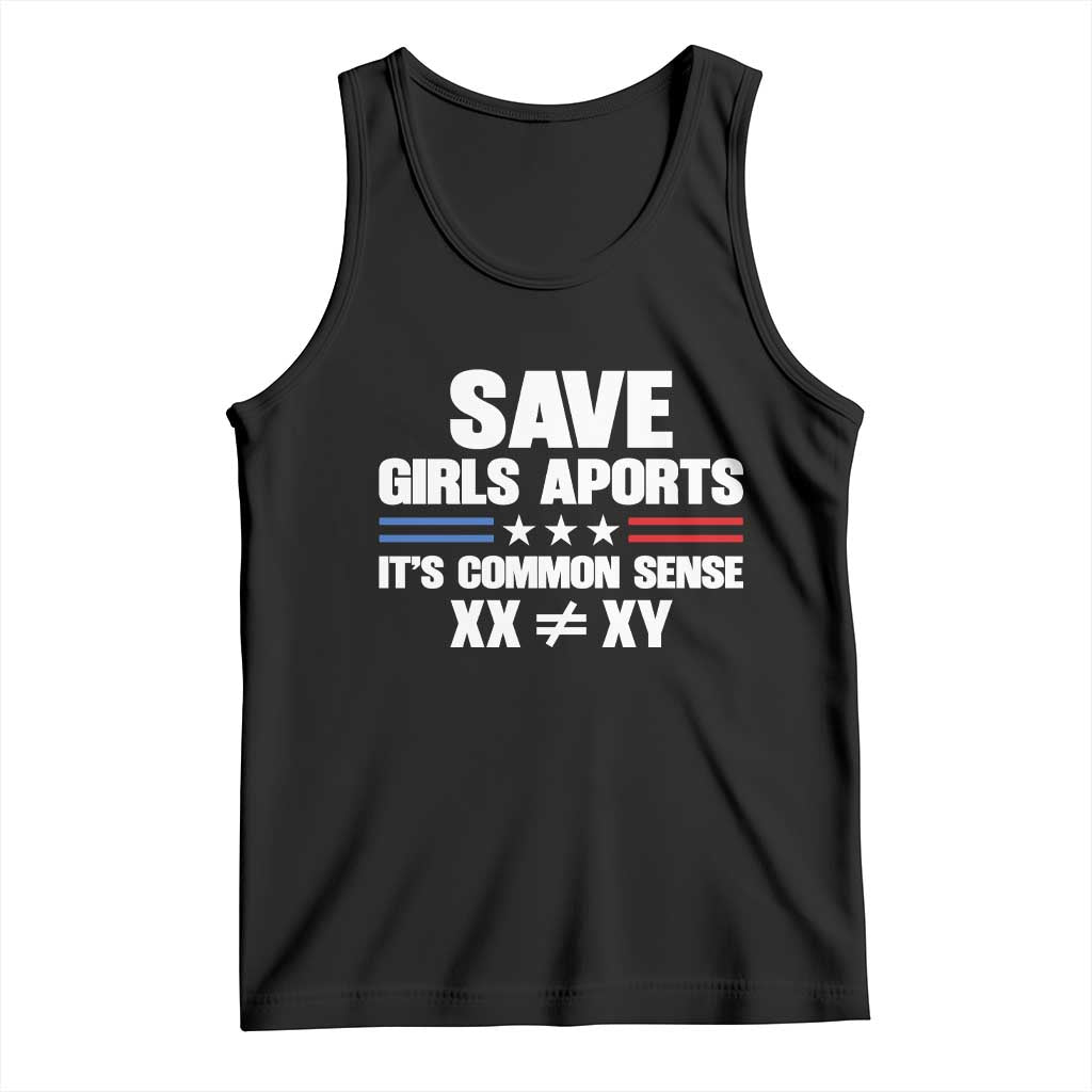 Save Girls Sports Its Common Sense XX Not Equal XY Tank Top Biological Science Varsity Athletic Graphic TS02 Black Print Your Wear