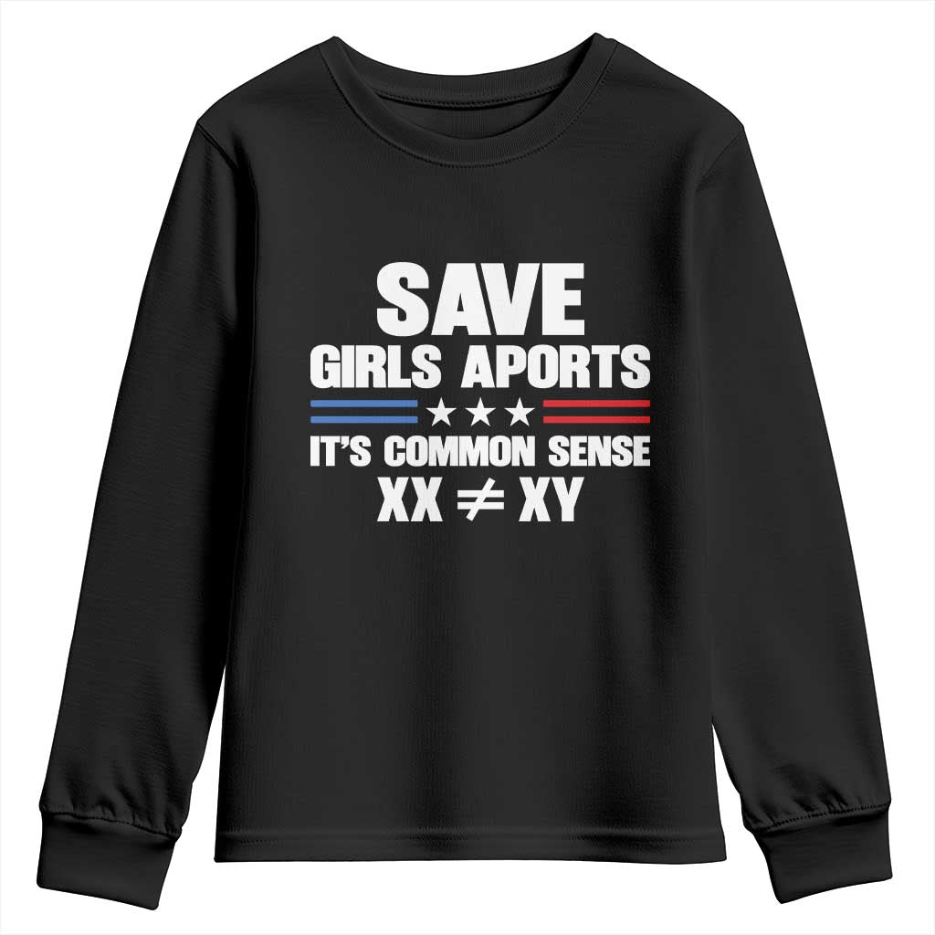 Save Girls Sports Its Common Sense XX Not Equal XY Youth Sweatshirt Biological Science Varsity Athletic Graphic TS02 Black Print Your Wear