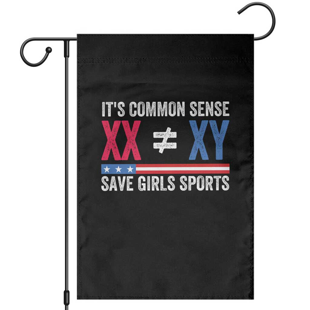 Its Common Sense XX Not Equal XY Garden Flag Save Girls Sports Patriotic Title IX Graphic
