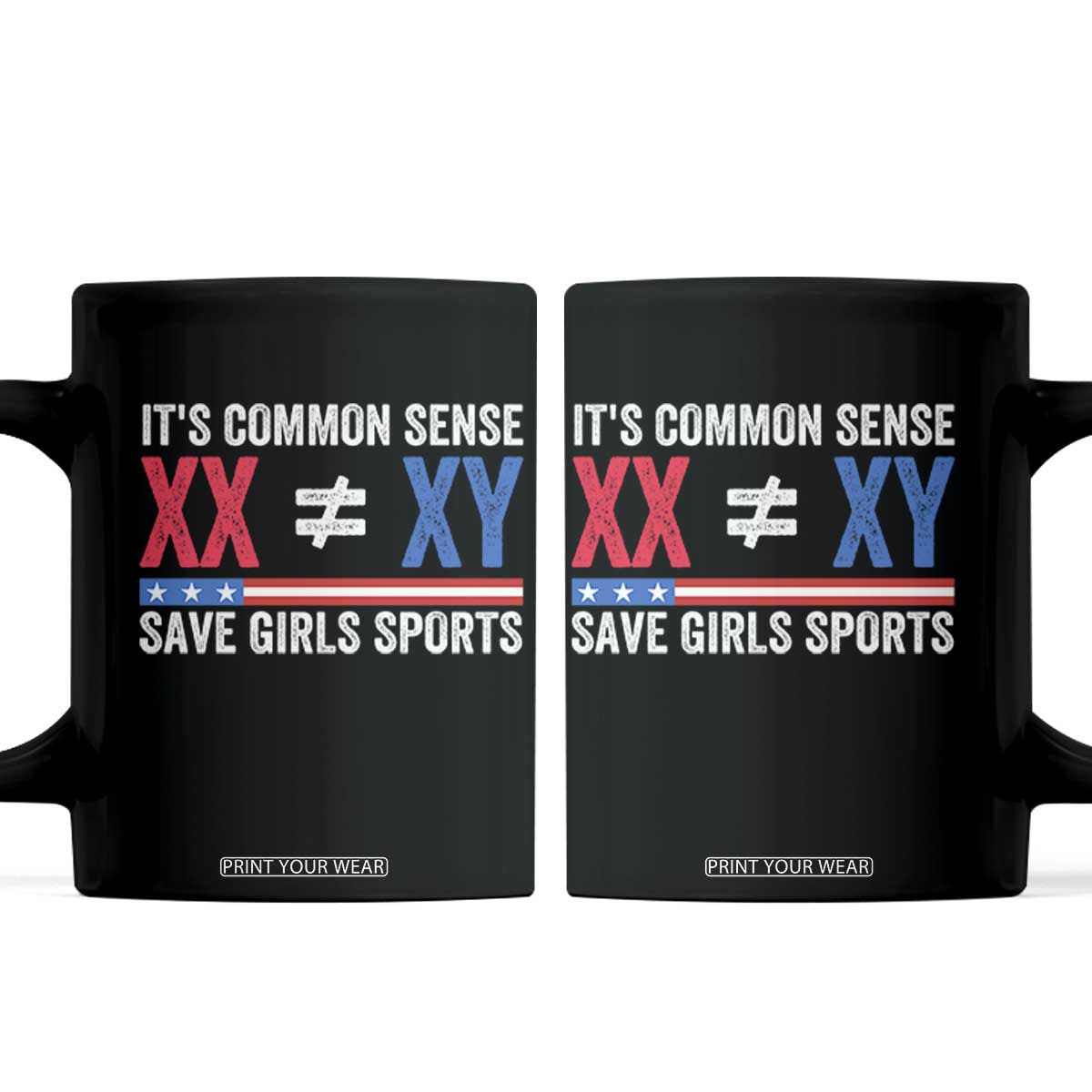 Its Common Sense XX Not Equal XY Coffee Mug Save Girls Sports Patriotic Title IX Graphic
