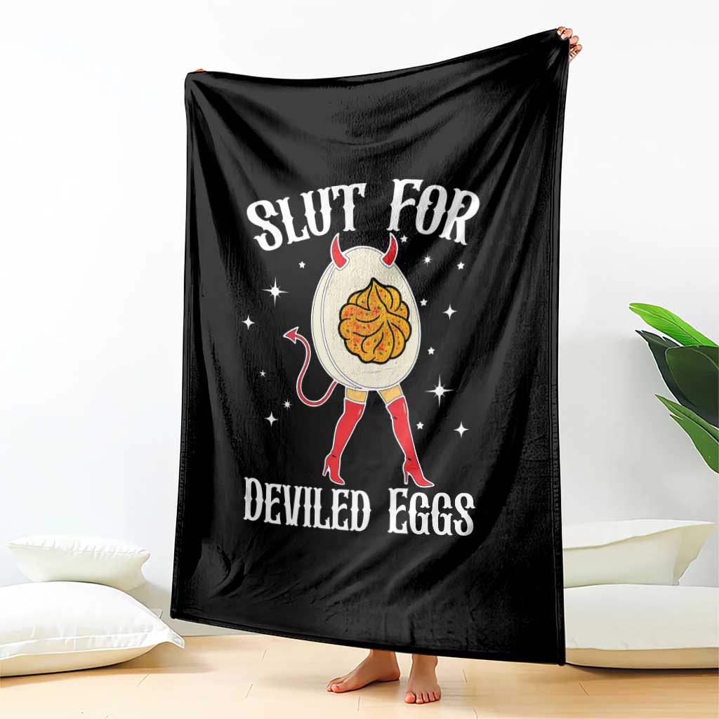 Funny Slut for Deviled Eggs Throw Blanket Funny Naughty Thanksgiving Potluck TS02 Print Your Wear