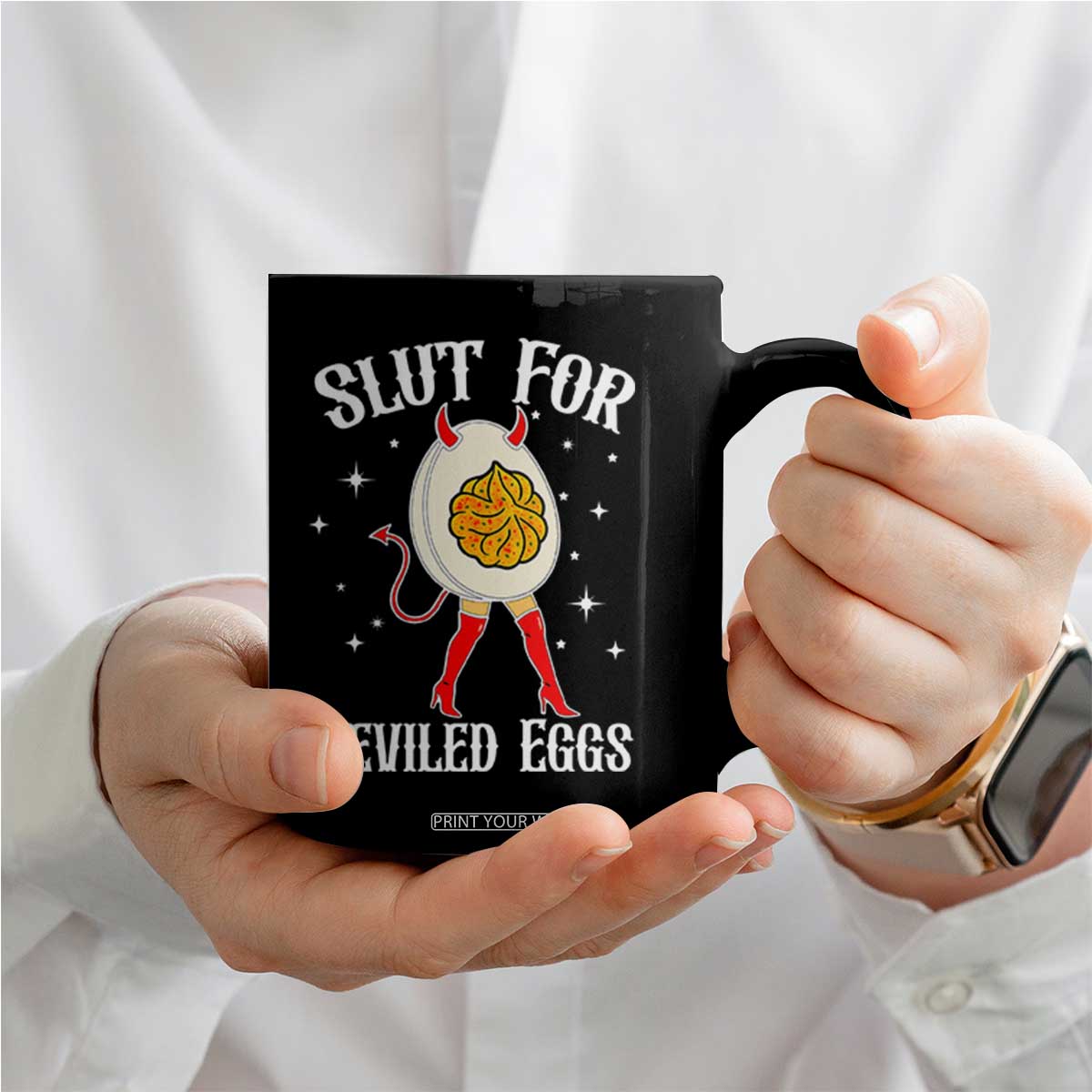 Funny Slut for Deviled Eggs Coffee Mug Funny Naughty Thanksgiving Potluck TS02 Print Your Wear