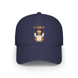 Funny F Caw F Chicken Meme Classic Cap Sarcastic Middle Finger Offensive Humor Dad Hat Classic Cap Universal Fit Navy Printyourwear