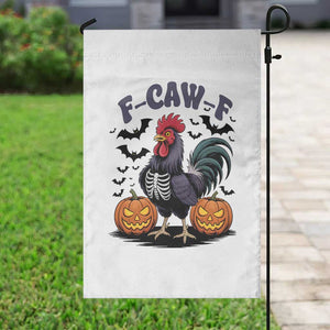 F Caw F Halloween Chicken Skeleton Garden Flag Spooky Funny Rooster Meme TS02 Print Your Wear