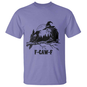 F Caw F Gothic Raven and Witch T Shirt Funny Halloween Spooky October Vibes TS02 Violet Print Your Wear