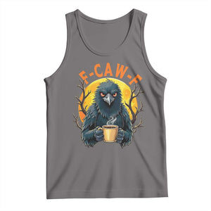 F Caw F Raven Coffee Tank Top Funny Halloween Sarcastic Gothic Bird with Attitude TS02 Deep Heather Print Your Wear