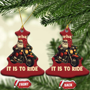 Biker Santa Claus Christmas Ornament Oh What Fun It Is To Ride Motorcycle Xmas Tree TS02 Christmas Tree Red Print Your Wear