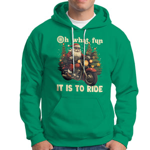 Santa Claus Biker Hoodie Oh What Fun It Is To Ride Motorcycle Christmas TS02 Irish Green Printyourwear