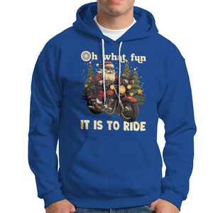 Santa Claus Biker Hoodie Oh What Fun It Is To Ride Motorcycle Christmas TS02 Royal Blue Printyourwear