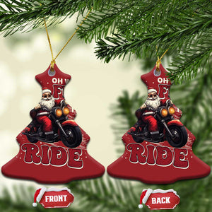 Biker Santa Claus Christmas Ornament Oh What Fun It Is To Ride Motorcycle Xmas TS02 Christmas Tree Red Print Your Wear