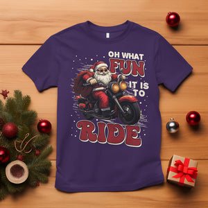 Santa Claus Biker T Shirt Oh What Fun It Is To Ride Motorcycle Christmas TS02 Purple Printyourwear