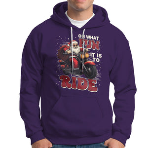 Santa Claus Biker Hoodie Oh What Fun It Is To Ride Motorcycle Christmas TS02 Purple Printyourwear