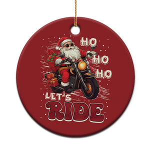 Biker Santa Claus Christmas Ornament Ho Ho Ho Let's Ride Xmas TS02 Print Your Wear