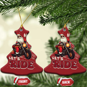 Biker Santa Claus Christmas Ornament Ho Ho Ho Let's Ride Xmas TS02 Christmas Tree Red Print Your Wear