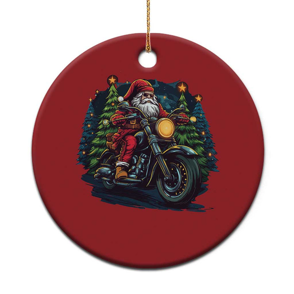 Biker Santa Claus Christmas Ornament Riding Motorcycle Christmas TS02 Print Your Wear