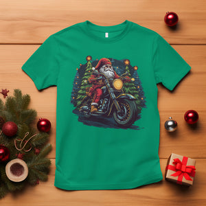 Santa Claus Biker T Shirt Riding Motorcycle Christmas TS02 Irish Green Printyourwear