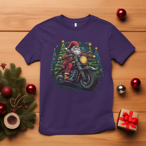 Santa Claus Biker T Shirt Riding Motorcycle Christmas TS02 Purple Printyourwear