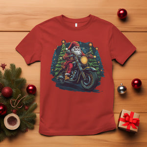 Santa Claus Biker T Shirt Riding Motorcycle Christmas TS02 Red Printyourwear