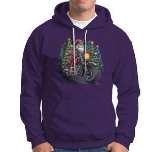 Santa Claus Biker Hoodie Riding Motorcycle Christmas TS02 Purple Printyourwear