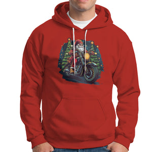 Santa Claus Biker Hoodie Riding Motorcycle Christmas TS02 Red Printyourwear