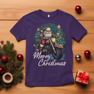 Santa Claus Biker T Shirt Merry Christmas Riding Motorcycle TS02 Purple Printyourwear