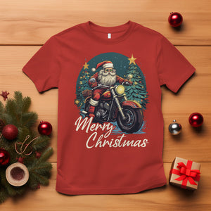 Santa Claus Biker T Shirt Merry Christmas Riding Motorcycle TS02 Red Printyourwear