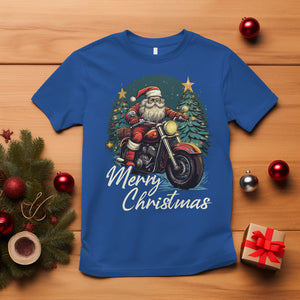 Santa Claus Biker T Shirt Merry Christmas Riding Motorcycle TS02 Royal Blue Printyourwear