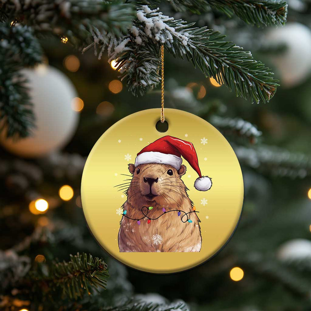 Capybara Christmas Christmas Ornament Funny Santa Capy Meme Xmas Vibe TS02 Print Your Wear