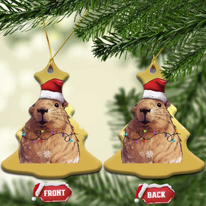 Capybara Christmas Christmas Ornament Funny Santa Capy Meme Xmas Vibe TS02 Christmas Tree Gold Print Your Wear