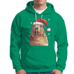 Capybara Christmas Hoodie Funny Santa Capy Meme Xmas Vibe TS02 Irish Green Printyourwear