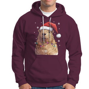 Capybara Christmas Hoodie Funny Santa Capy Meme Xmas Vibe TS02 Maroon Printyourwear