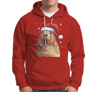 Capybara Christmas Hoodie Funny Santa Capy Meme Xmas Vibe TS02 Red Printyourwear