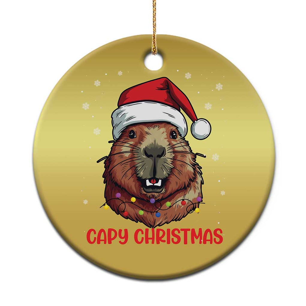 Funny Xmas Capybara Christmas Ornament Capy Xmas Meme Santa Hat TS02 Print Your Wear