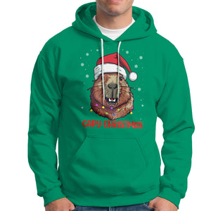 Capy Christmas Hoodie Funny Capybara Santa Meme TS02 Irish Green Printyourwear