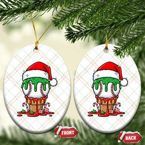 Cute Baseball Christmas Icecream Dripping Ceramic Ornament Holiday Ice Cream Cone with Santa Hat TS02 Print Your Wear