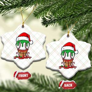 Cute Baseball Christmas Icecream Dripping Ceramic Ornament Holiday Ice Cream Cone with Santa Hat TS02 Print Your Wear