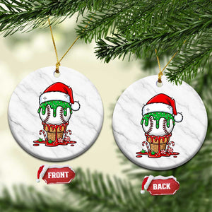 Cute Baseball Christmas Icecream Dripping Ceramic Ornament Holiday Ice Cream Cone with Santa Hat TS02 1pc White Marble Print Your Wear