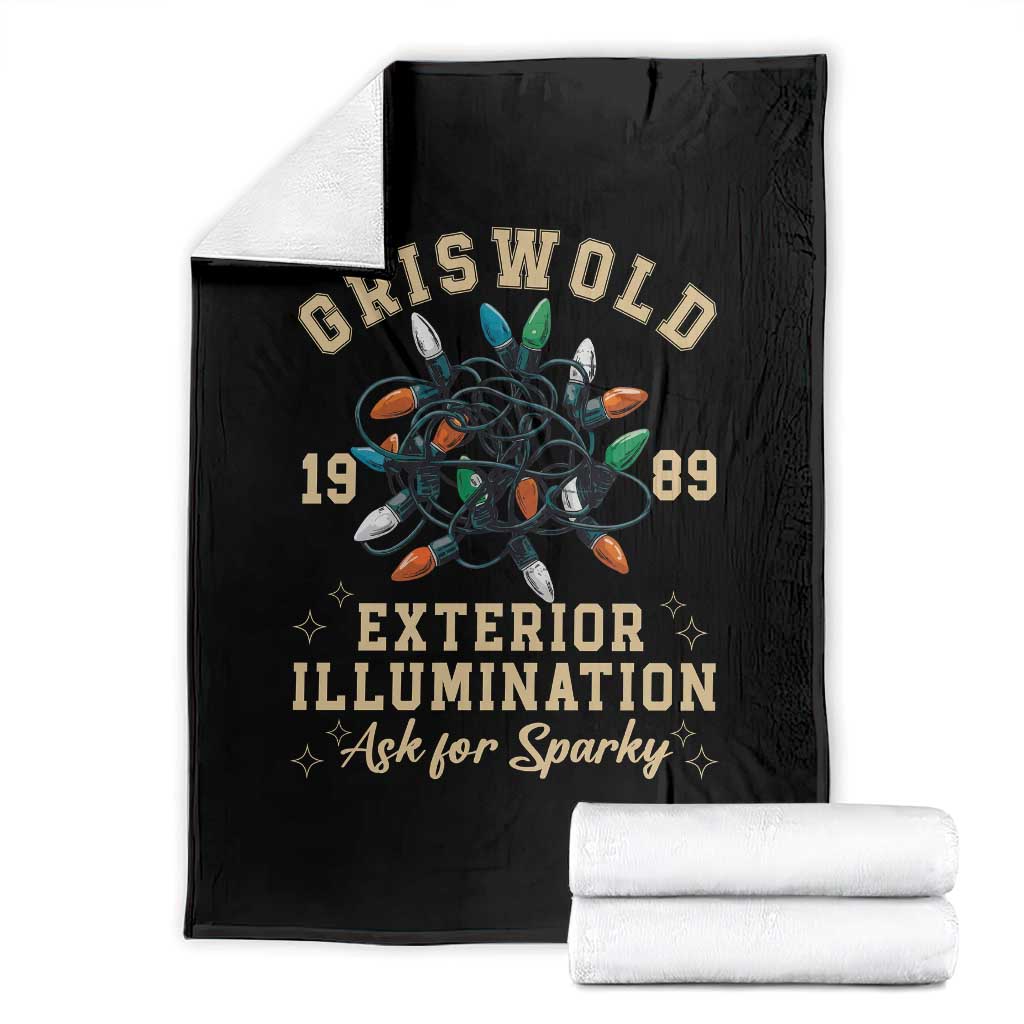 Griswold Christmas Lights Throw Blanket Exterior Illumination Ask for Sparky Funny Holiday TS02 Black Print Your Wear
