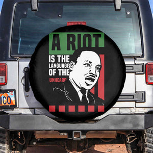 Martin Luther King MLK Spare Tire Cover A Riot Is The Language Of The Unheard Civil Rights TS02 No hole Black Print Your Wear