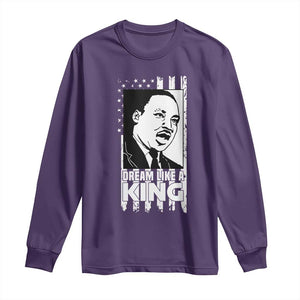 Martin Luther King MLK Long Sleeve Shirt Dream Like A King Black History American Flag TS02 Purple Print Your Wear