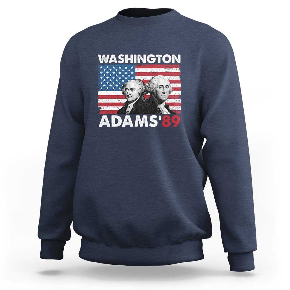 Washington Adams 1789 Sweatshirt George Washington John Adams American Founding Fathers US Flag TS02 Navy Print Your Wear