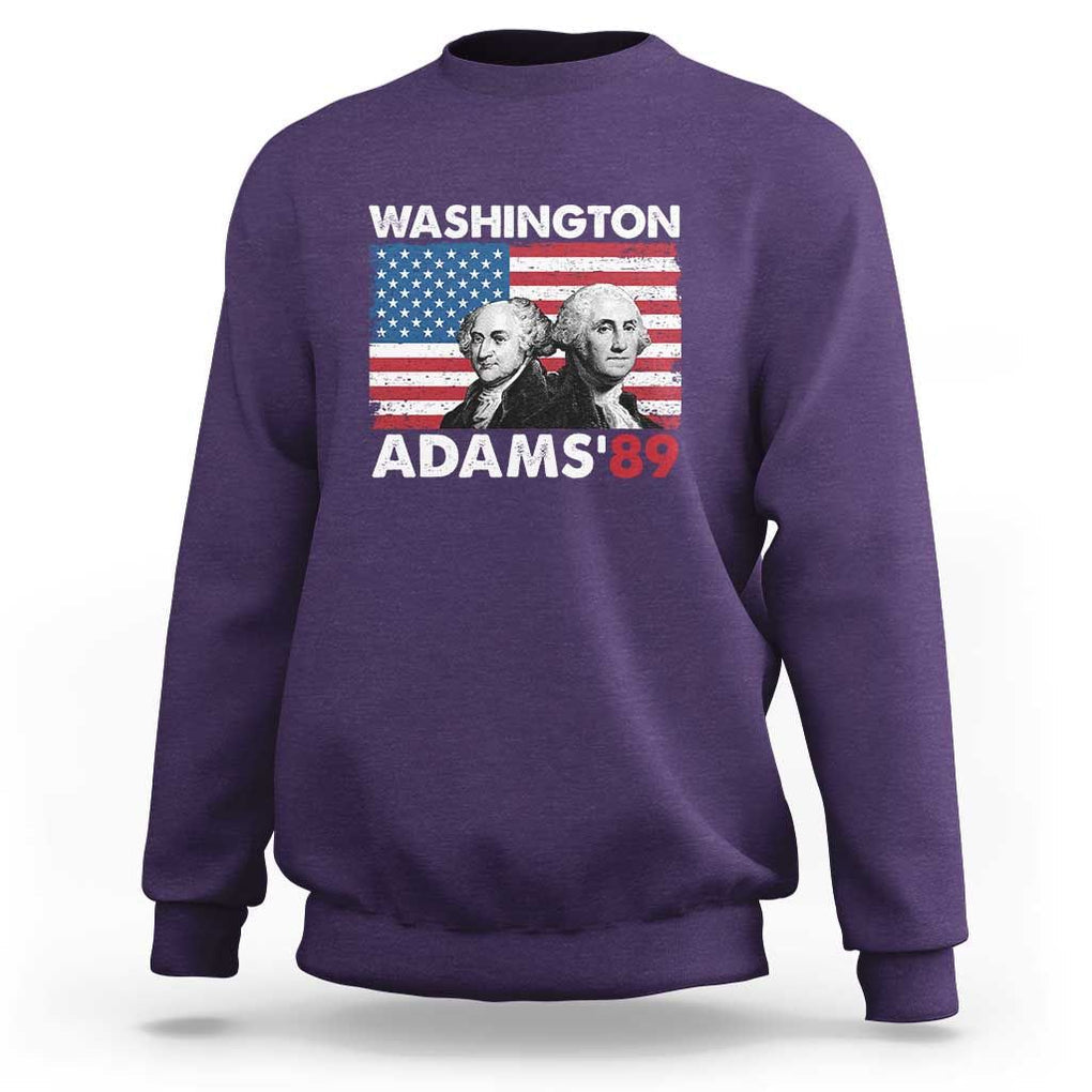 Washington Adams 1789 Sweatshirt George Washington John Adams American Founding Fathers US Flag TS02 Purple Print Your Wear