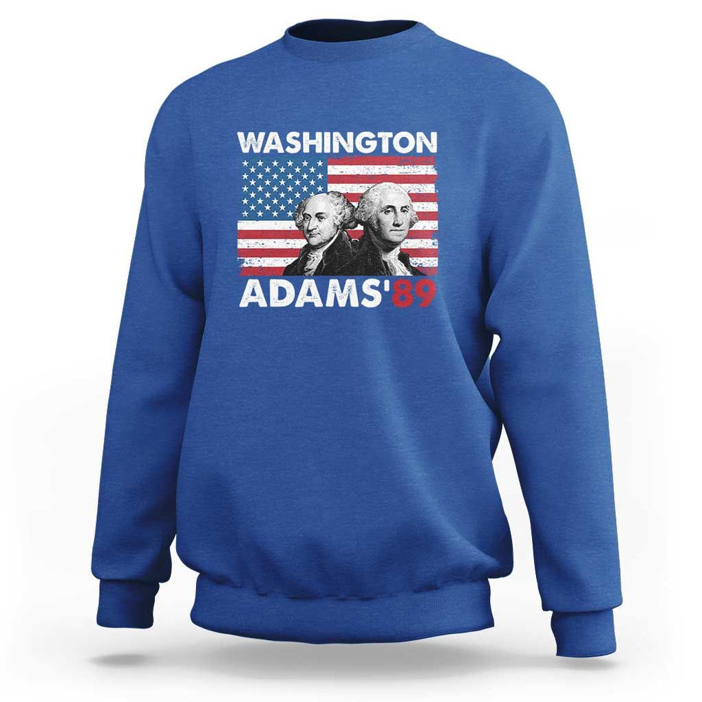 Washington Adams 1789 Sweatshirt George Washington John Adams American Founding Fathers US Flag TS02 Royal Blue Print Your Wear