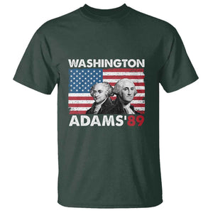 Washington Adams 1789 T Shirt George Washington John Adams American Founding Fathers US Flag TS02 Dark Forest Green Print Your Wear