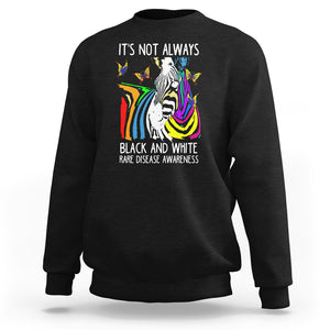 Rare Disease Day Shirts Sweatshirt It's Not Always Black And White Rare Disease Awareness Rainbow Zebra Kids TS02 Black Printyourwear